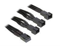BitFenix 3-pin to 3 pcs 3-pin adapter - 60cm - Black