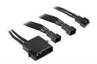 BitFenix Molex to 3 pcs 3-pin adapter - 20cm - Black