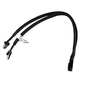 Phobya Y-cable 3Pin Molex to 2x 3Pin Molex - Black 30cm