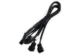 Phobya Y-cable - 3-pin to 4 pcs 3-pin - Black