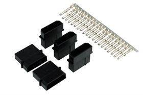Phobya 4-Pin Molex Connector (incl. pins) - Male - 5 pcs - Black